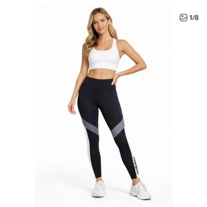Adidas Techfit 7/8 Colorblock Leggings black white reread training athleisure- M